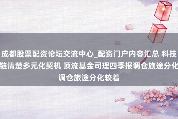 成都股票配资论坛交流中心_配资门户内容汇总 科技产业链清楚多元化契机 顶流基金司理四季报调仓旅途分化较着