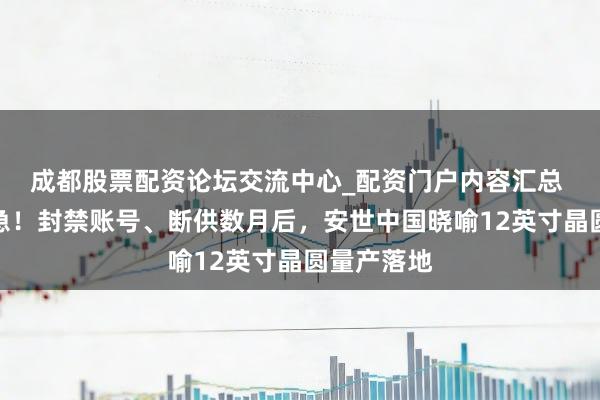 成都股票配资论坛交流中心_配资门户内容汇总 荷兰有点急!封禁账号、断供数月后,安世中国晓喻12英寸晶圆量产落地