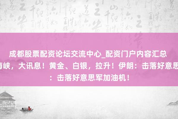 成都股票配资论坛交流中心_配资门户内容汇总 霍尔木兹海峡，大讯息！黄金、白银，拉升！伊朗：击落好意思军加油机！