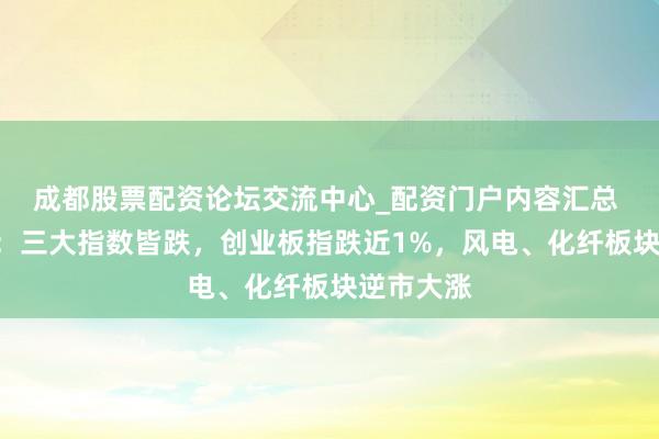 成都股票配资论坛交流中心_配资门户内容汇总 A股收评:三大指数皆跌,创业板指跌近1%,风电、化纤板块逆市大涨