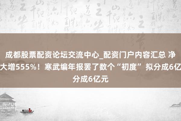 成都股票配资论坛交流中心_配资门户内容汇总 净利大增555%!寒武编年报罢了数个“初度” 拟分成6亿元
