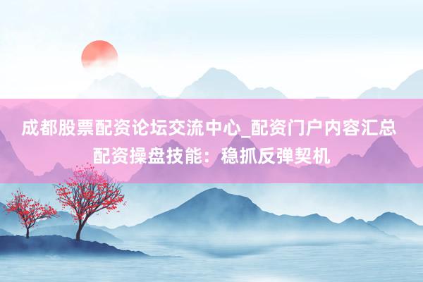 成都股票配资论坛交流中心_配资门户内容汇总 配资操盘技能：稳抓反弹契机